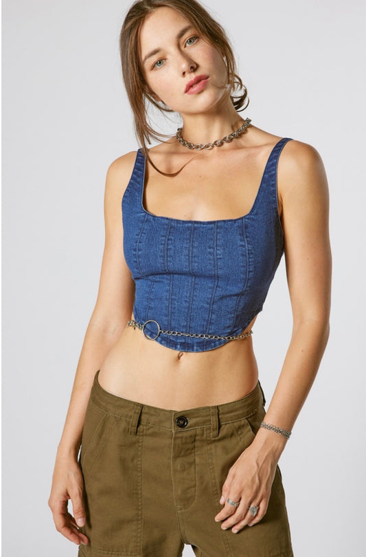 PENELOPE DENIM CROP TOP