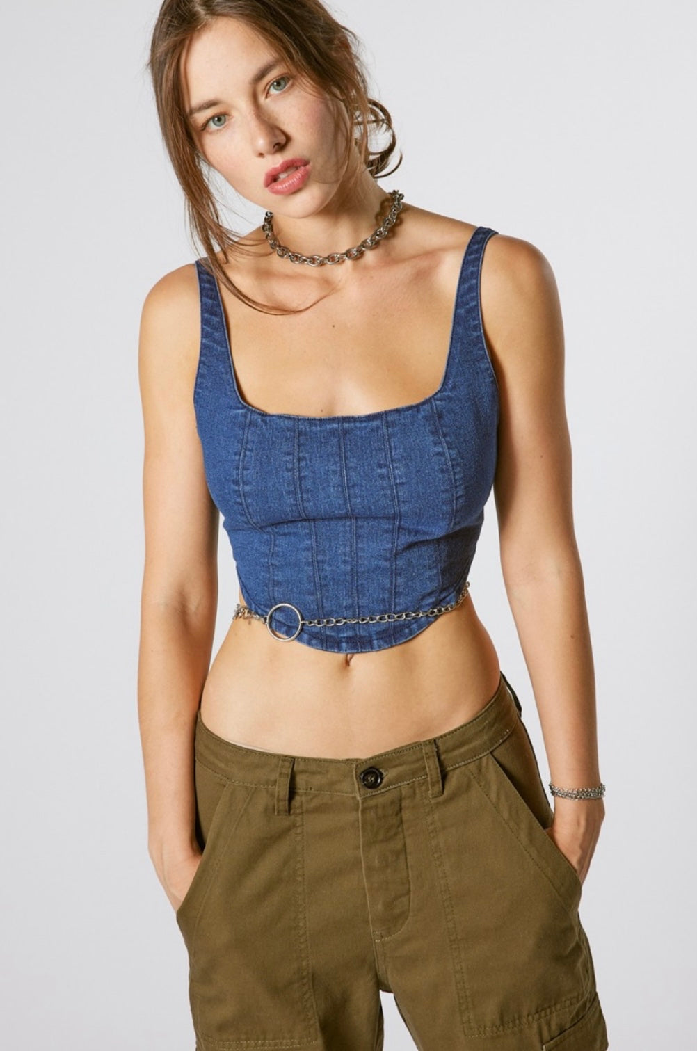 PENELOPE DENIM CROP TOP