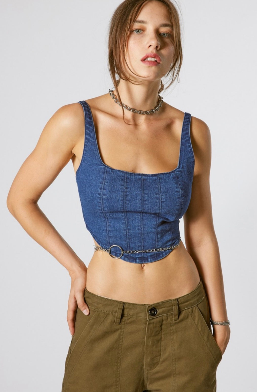 PENELOPE DENIM CROP TOP