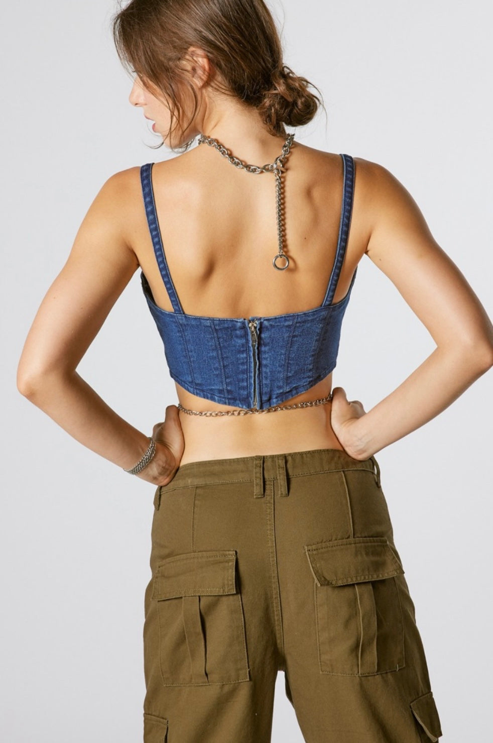 PENELOPE DENIM CROP TOP